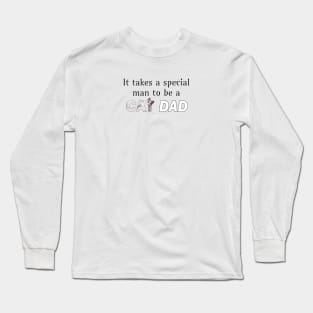 It takes a special man to be a cat dad - white long hair siamese cat oil painting word art Long Sleeve T-Shirt